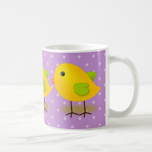 Mug Petite poussette jaune violet Pois