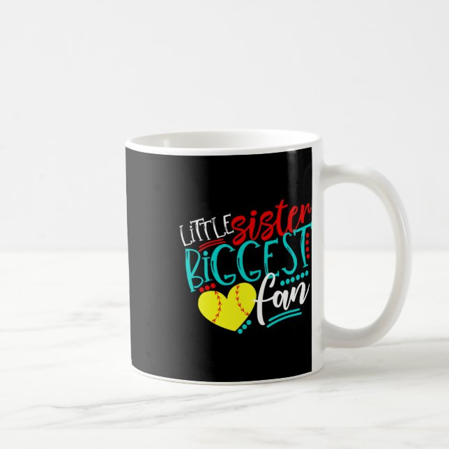 Mug Petite soeur de softball, plus grande fan  (Droite)