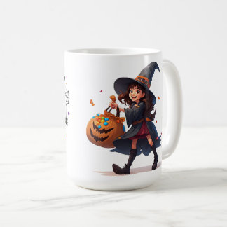 Mug Petite Sorcière Transportant une Citrouille de Bon