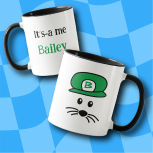Mug Petite souris Casquette vert personnalisable