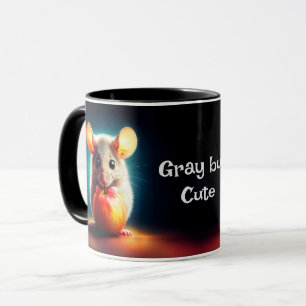 Mug Petite souris mignonne avec pomme brillant art cui