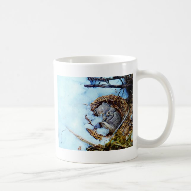 Mug Petite souris qui dort dans la neige (Droite)