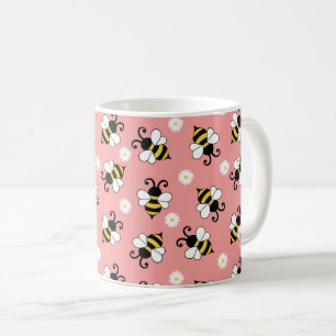 Mug Petites abeilles mignonnes et fleurs marguerites m