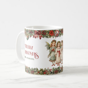 Mug Petites filles Noël Anges victoriens avec saint