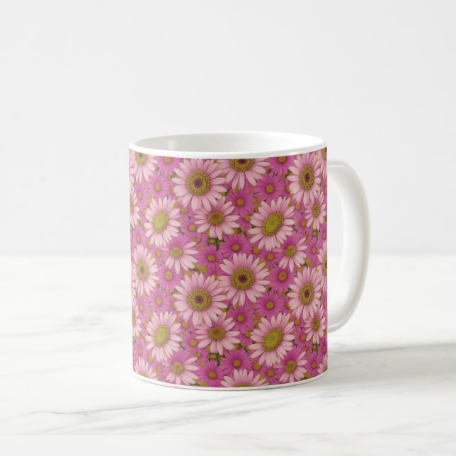 Mug Petites Marguerites Roses et Blanches (Devant droit)