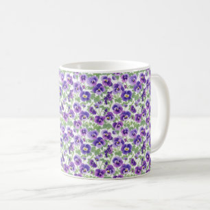 Mug Petites Pansies violettes Pastel