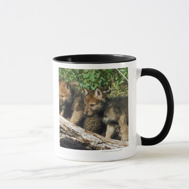 Mug Petits animaux de loup de bois de construction (Droite)