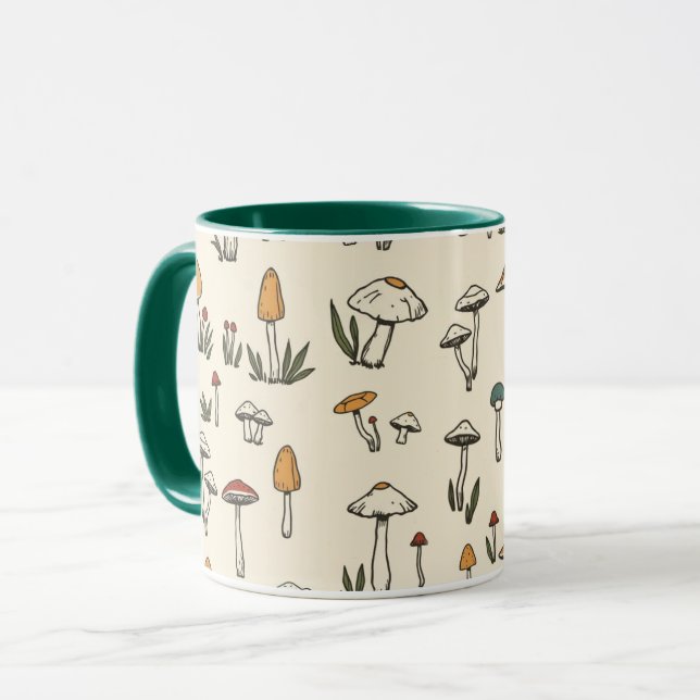 Mug Petits champignons de forêt sur un Arrière - plan  (Devant gauche)