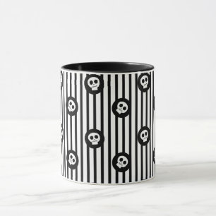 Mug Petits Crânes Fantaisistes Crâne Noir et Blanc