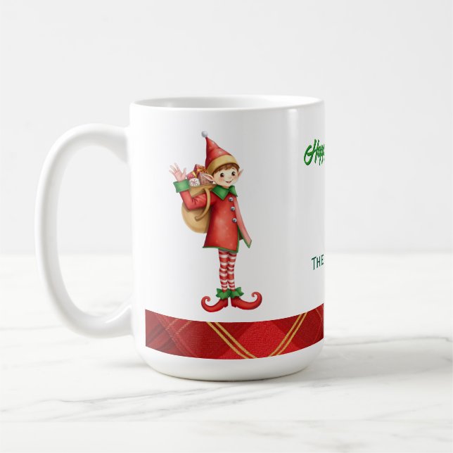 Mug Petits Elfes Mignons - Noël Personnalisé  (Gauche)