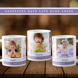 Mug Petits-Enfants Font Vie Grand 3 Photo Collage Viol