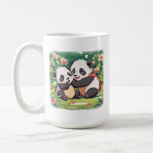 Mug Petits pandas mignons et joueurs - Style Anime (Gauche)
