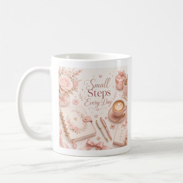 Mug Petits pas quotidiens motivants modifiables  (Gauche)