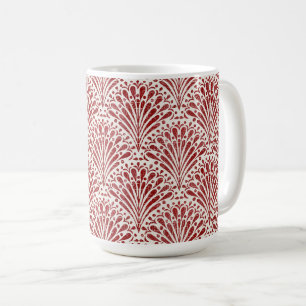 Mug Pétoncles de Bohême dessinés à la main, rouge sur
