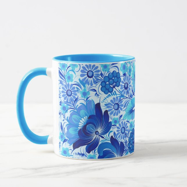 Mug Petrikivka art populaire traditionnel ukrainie (Gauche)