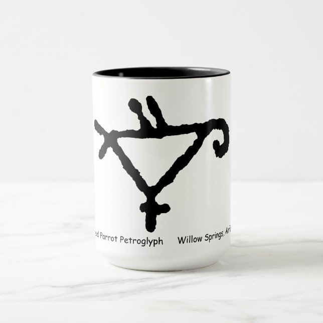 Mug Pétroglyphe d'un perroquet stylisé (Centre)