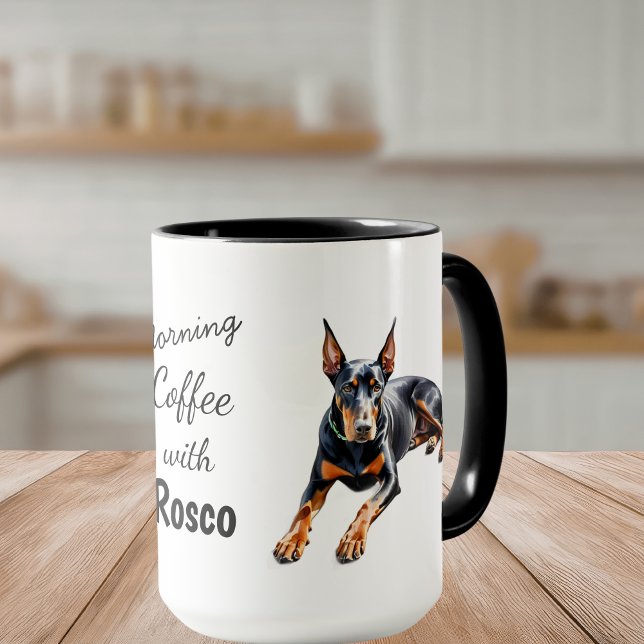 Mug Pets Photo Doberman Coffee Black Personalize (Créateur téléchargé)