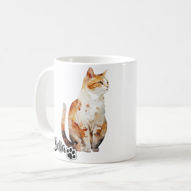 Mug Pet's Simple Modern Cool Typography Name and Photo (Devant gauche)