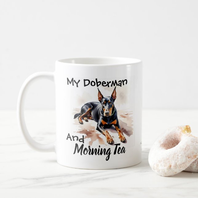 Mug Pets Simple ''My Doberman'' Black Personalize (Avec donut)