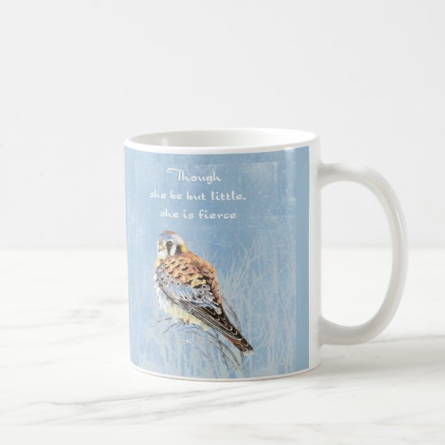 Mug Peu mais Fierce Citation Oiseau Kestrel Hawk (Droite)