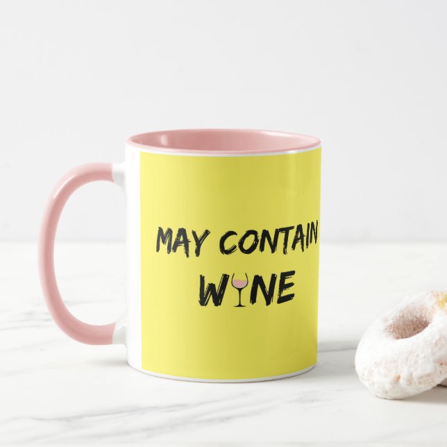 Mug Peut contenir du vin | Vin Rose (Avec donut)
