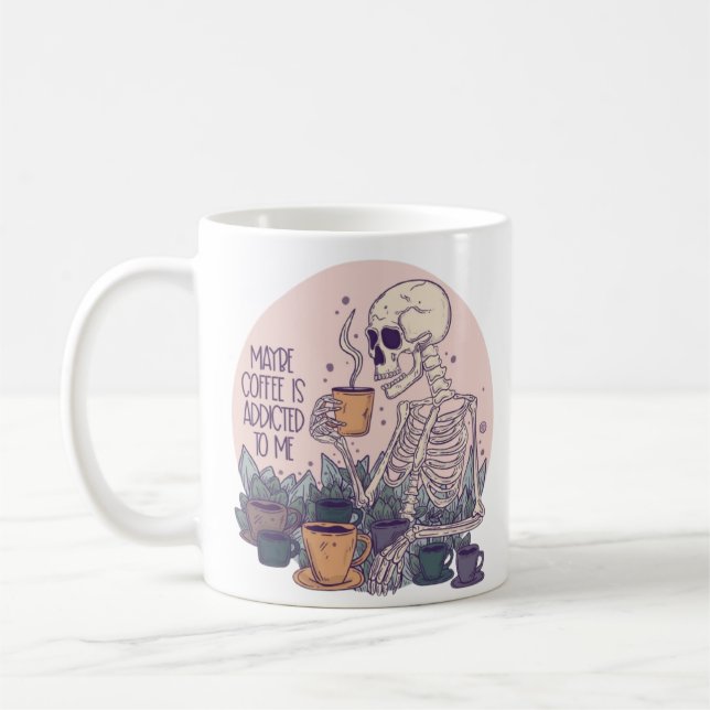 Mug Peut-être que le café est accro à moi drôle Café S (Gauche)