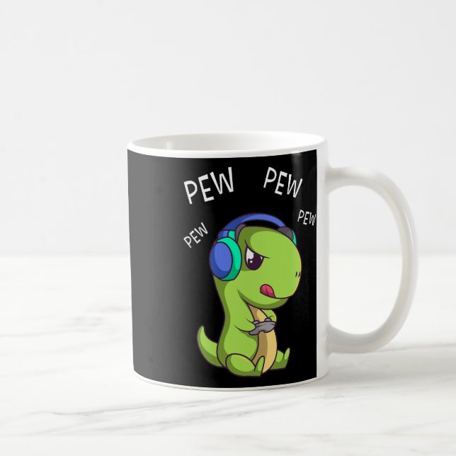 Mug Pew Pew Pew Pew Cute T-rex Dinosaur jeu vidéo (Droite)