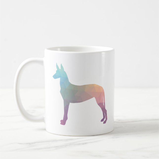 Mug Pharaoh Hound Motif géométrique Silhouette Pastel (Gauche)