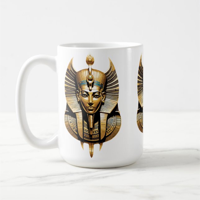 Mug Pharaon doré avec coiffure royale Art (Gauche)