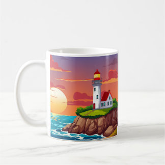 Mug Phare au coucher du soleil