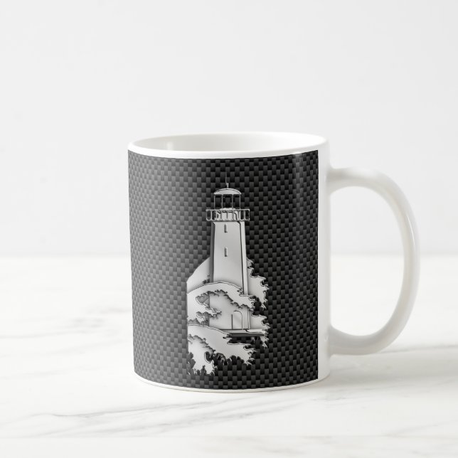 Mug Phare Chrome Style sur Décor de fibre de carbone (Droite)