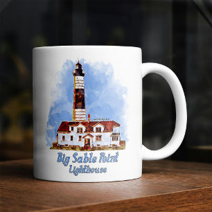 Mug Phare de Big Sable Point aquarelle - Michigan