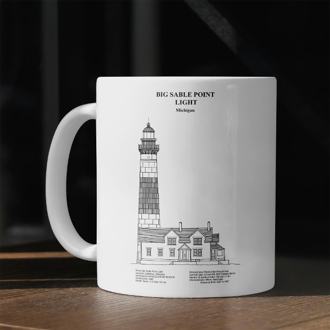 Mug Phare de Big Sable Point - Michigan - BD (Big Sable Point Lighthouse - Michigan - BD. Coffee Mug)