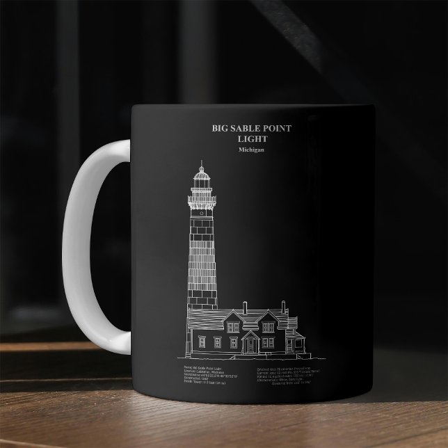 Mug Phare de Big Sable Point - Michigan – PD (Big Sable Point Lighthouse - Michigan – PD. Coffee Mug)