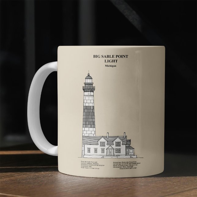 Mug Phare de Big Sable Point - Michigan - SBD (Big Sable Point Lighthouse - Michigan - SBD. Coffee Mug)