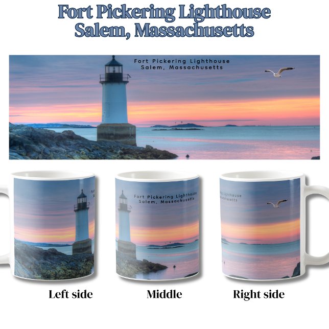 Mug Phare de Fort Pickering Salem Massachusetts (Fort Pickering Lighthouse Salem, Massachusetts Panoramic View Mug)