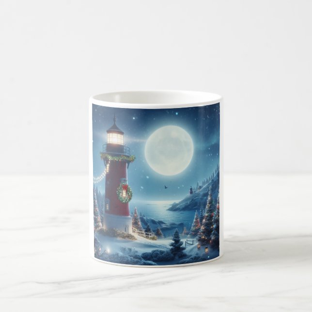 Mug Phare de Noël nautique (Centre)