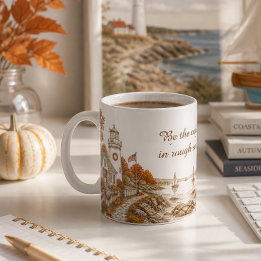 Mug Phare de saison automnale Thème nautique côtier