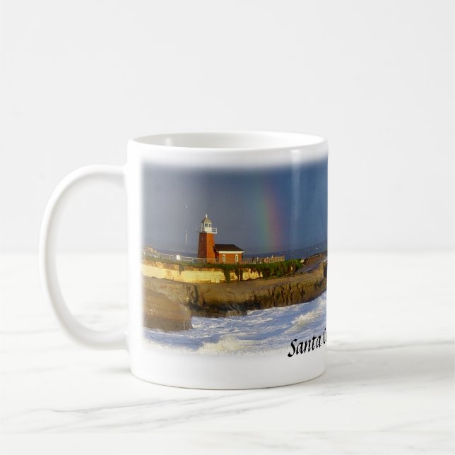 Mug Phare de Santa Cruz/tasse d'arc-en-ciel (Gauche)