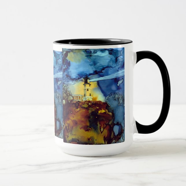 Mug Phare fendu de roche la nuit (Droite)
