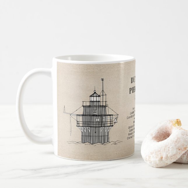 Mug Phare lumineux de Duxbury Pier - Massachusetts - S (Avec donut)
