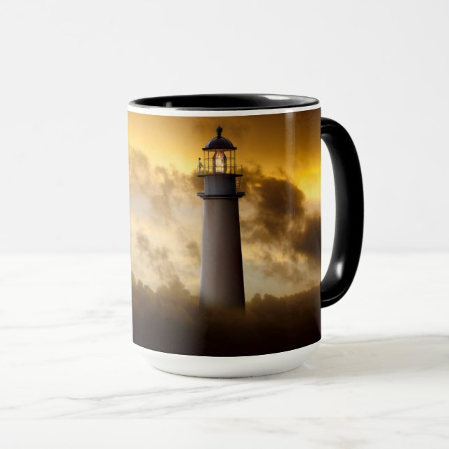 Mug Phare lumineux sous ciel dramatique (Devant droit)