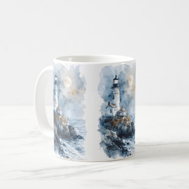 Mug Phare Lumineux sur la côte rocheuse (Devant gauche)
