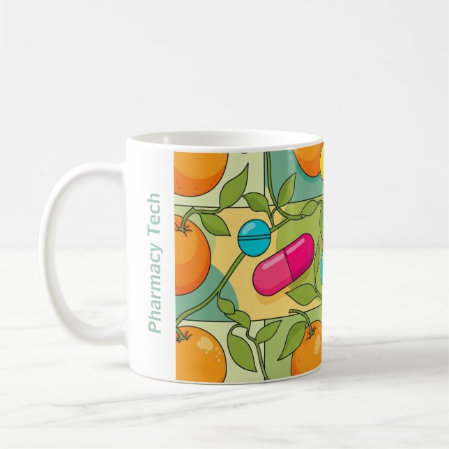Mug Pharmacie personnalisée Oranges et vignes (Gauche)