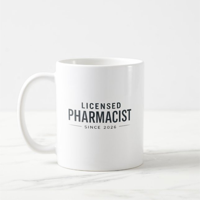 Mug Pharmacien agréé depuis 2026 Conception profession (Gauche)