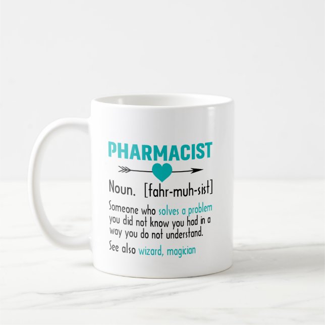 Mug Pharmacien Définition Drôle Étudiant en pharmacie (Gauche)