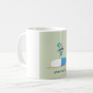 Mug Pharmacien sur capsule de pilule bleue