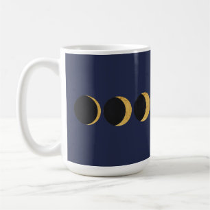 Mug Phase de lune d'or texturée sur un ciel nocturne d