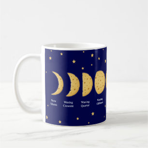 Mug Phases de la Lune avec étoiles Fromage Tableau lun