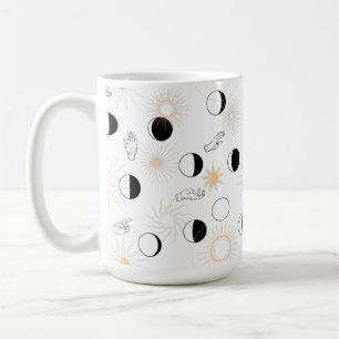 Mug Phases de la lune soleils signaux main nuages rétr